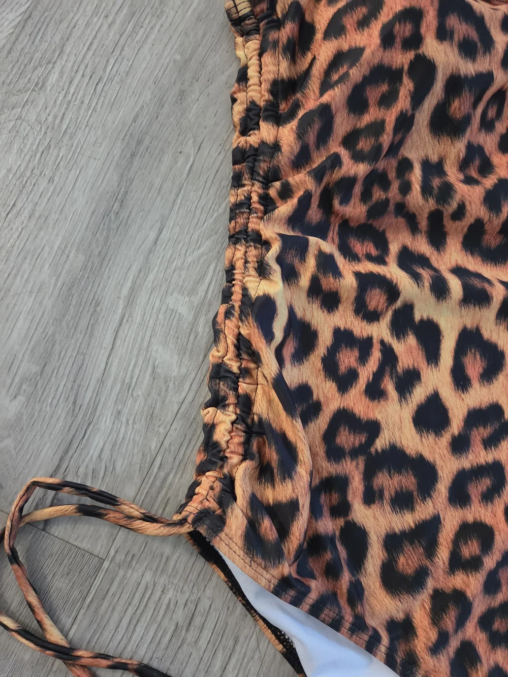Leopard Print One-Shoulder  One-Piece Swimsuit - Brown